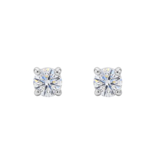 18ct White Gold Brilliant Cut Diamond Stud Earrings 0.50ct