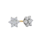 18ct Yellow Gold Brilliant Cut Diamond Flower Cluster Earrings 0.50ct