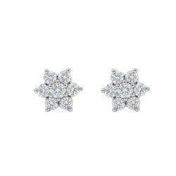 18ct Yellow Gold Brilliant Cut Diamond Flower Cluster Earrings 0.50ct