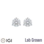 Lab Grown Platinum Brilliant Cut Diamond Stud Earrings 1.00ct