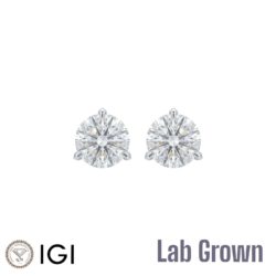 Lab Grown Platinum Brilliant Cut Diamond Stud Earrings 1.00ct