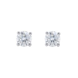 18ct White Gold Brilliant Cut Diamond Stud Earrings 0.80ct