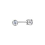 18ct White Gold Brilliant Cut Diamond Bezel Set Stud Earrings 0.15ct