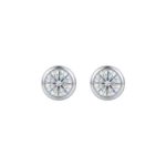 18ct White Gold Brilliant Cut Diamond Bezel Set Stud Earrings 0.50ct