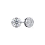 18ct White Gold Brilliant Cut Diamond Bezel Set Stud Earrings 0.50ct