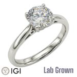 Lab Grown Platinum Brilliant Cut Diamond Solitaire Engagement Ring 1.50ct