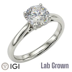 Lab Grown Platinum Brilliant Cut Diamond Solitaire Engagement Ring 1.50ct