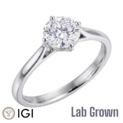 Lab Grown Platinum Brilliant Cut Diamond Solitaire Engagement Ring 1.00ct