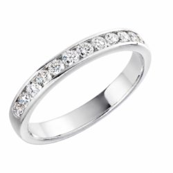 Lab-Grown Platinum Brilliant Cut Diamond Channel Set Half Eternity Ring 0.50ct