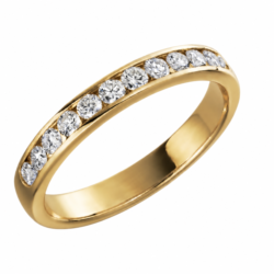Lab-Grown 18ct Yellow Gold Brilliant Cut Diamond Channel Set Half Eternity Ring 0.50ct