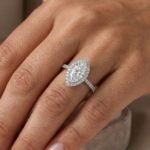 Lab Grown Platinum Marquise Cut Diamond Halo Engagement Ring 2.54ct