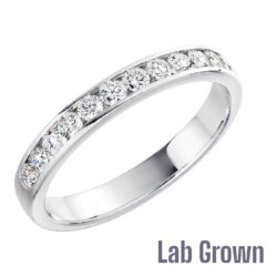 Lab Grown Platinum Brilliant Cut Diamond Channel Set Half Eternity Ring 0.50ct