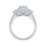 Lab Grown Platinum Oval Cut & Brilliant Cut Diamond Trilogy Engagement Ring 2.20ct