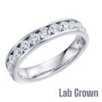 Lab Grown Platinum Brilliant Cut Diamond Channel Set Half Eternity Ring 1.00ct