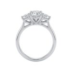 Lab Grown Platinum Oval Cut Diamond Trilogy Engagement Ring 2.30ct