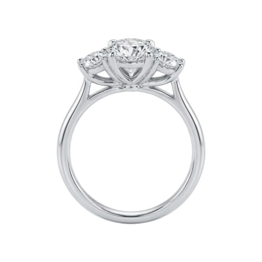 Lab Grown Platinum Oval Cut Diamond Trilogy Engagement Ring 2.30ct