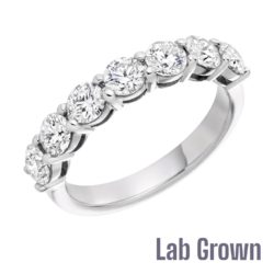 Lab Grown Platinum Brilliant Cut Diamond Seven Stone Eternity Ring 1.50ct