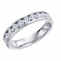 Lab-Grown Platinum Brilliant Cut Diamond Channel Set Half Eternity Ring 1.00ct