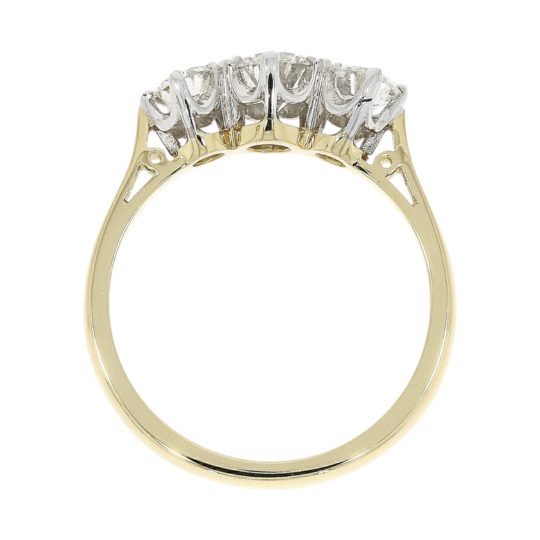 18ct Yellow Gold Brilliant Cut Diamond Rex Set Trilogy Engagement Ring 1.00ct