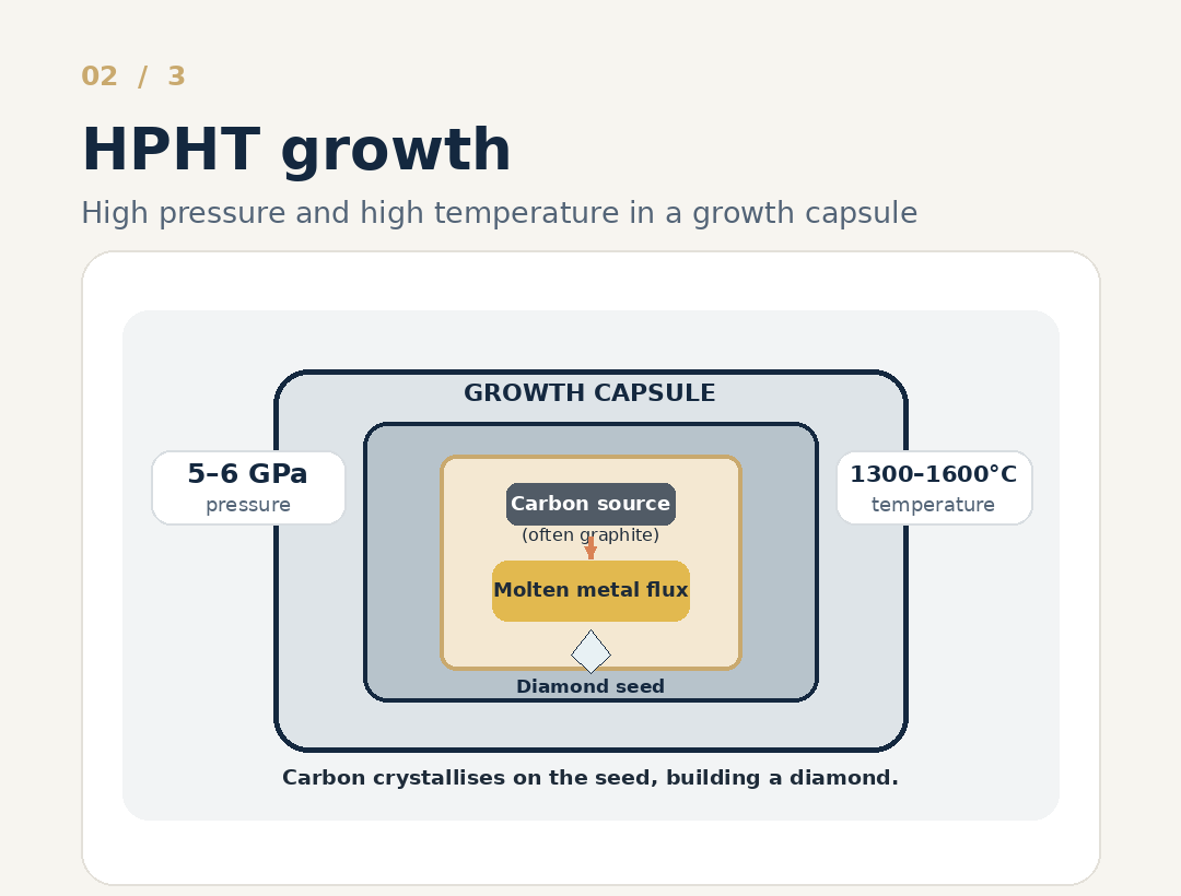 Simplified HPHT diamond growth process