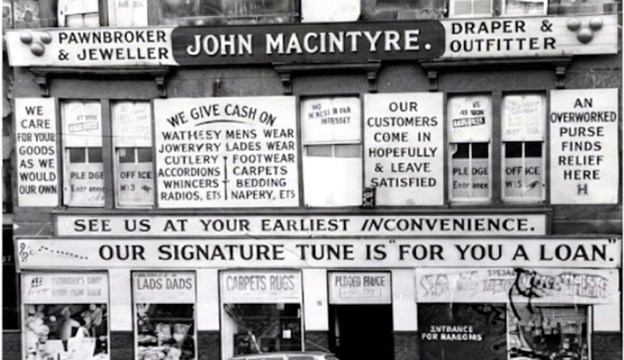 Original John Macintyre and Son shop in the Gorbals, Glasgow, in 1965