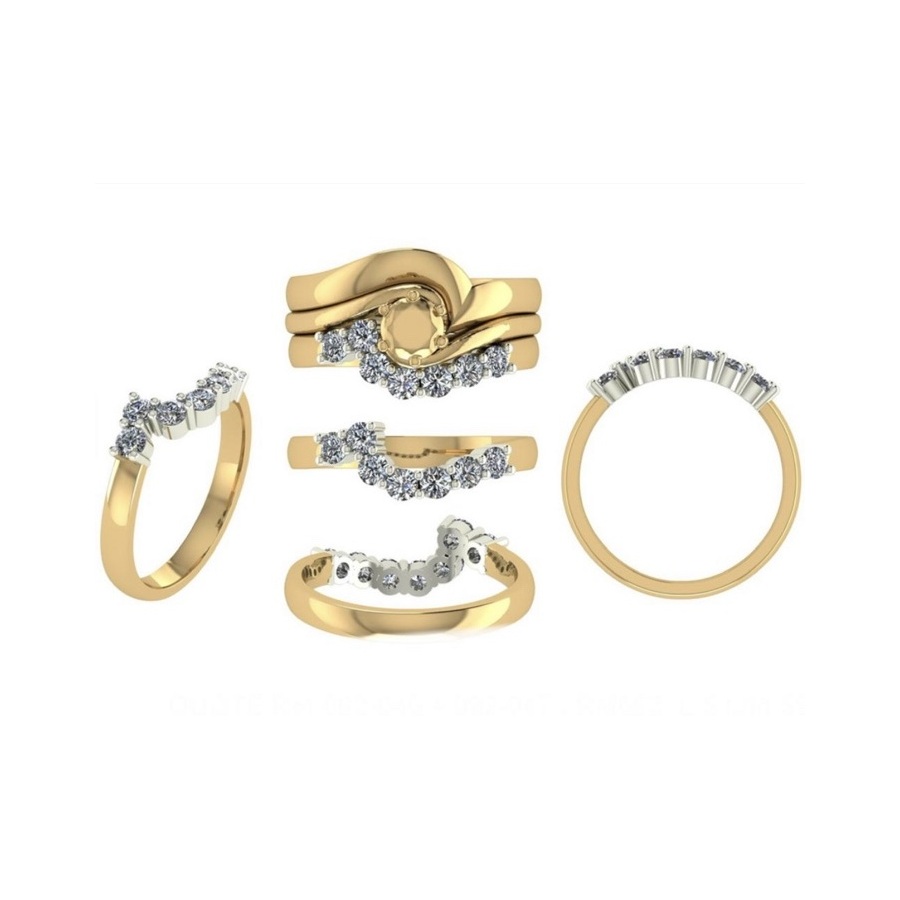 CAD design for a shaped diamond eternity ring