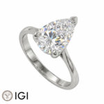 Lab-Grown Platinum Pear Shape Diamond Solitaire Engagement Ring 2.50ct