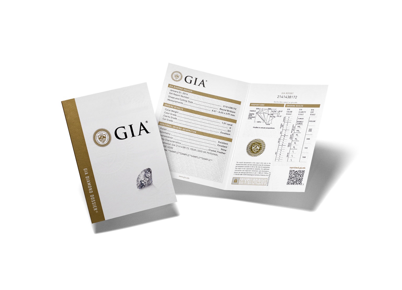 Example GIA Diamond Dossier for a mined diamond
