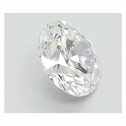 A loose round brilliant diamond showing its shape, proportions and facets