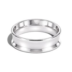 Platinum 950 6mm Concave Court Wedding Ring
