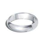 Platinum 950 5mm D Shape Wedding Ring