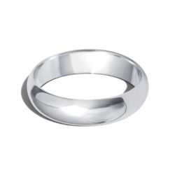 9ct White Gold 5mm D Shape Wedding Ring
