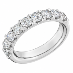 Lab-Grown Diamond Platinum Brilliant Cut Micro Claw Set Half Eternity Ring 1.50ct