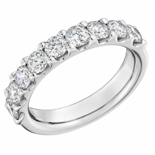Lab-Grown Diamond Platinum Brilliant Cut Micro Claw Set Half Eternity Ring 1.50ct