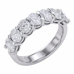 Lab-Grown Platinum Oval Cut Diamond Seven Stone Eternity Ring 2.15ct
