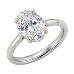 Lab-Grown Platinum Oval Cut Diamond Solitaire Engagement Ring 1.50ct