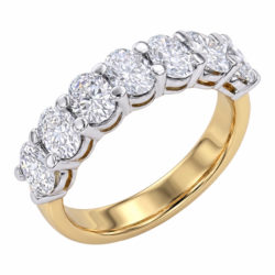 Lab-Grown 18ct Yellow Gold Oval Cut Diamond Seven Stone Eternity Ring 2.15ct