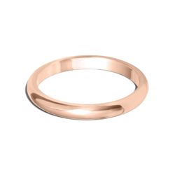 18ct Rose Gold 2.5mm D Shape Wedding Ring