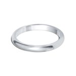 9ct White Gold 2.5mm D Shape Wedding Ring