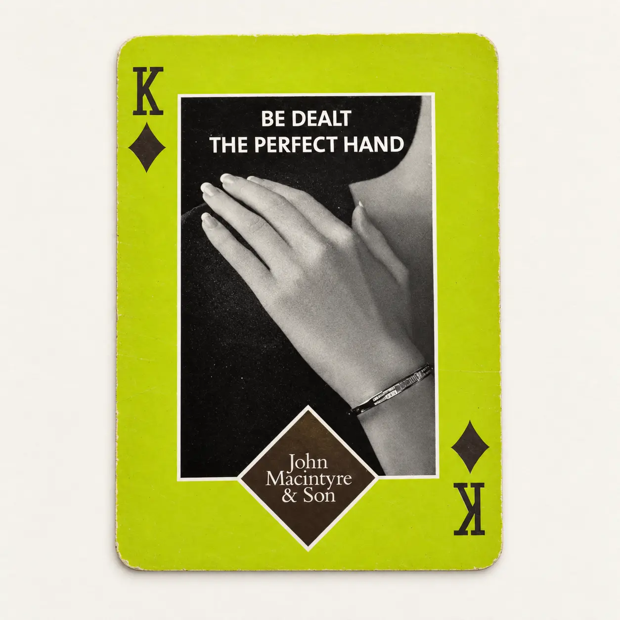 Vintage King of Diamonds promotional playing card for John Macintyre and Son.