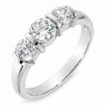 Platinum 1.00ct Brilliant Cut Diamond Trilogy Engagement Ring