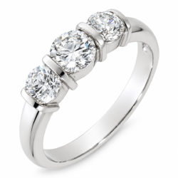 Platinum 1.00ct Brilliant Cut Diamond Trilogy Engagement Ring