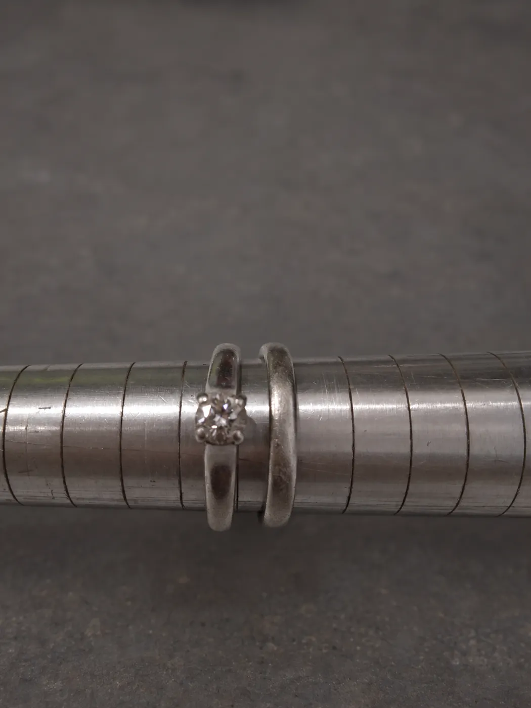 Platinum rings before professional polishing.