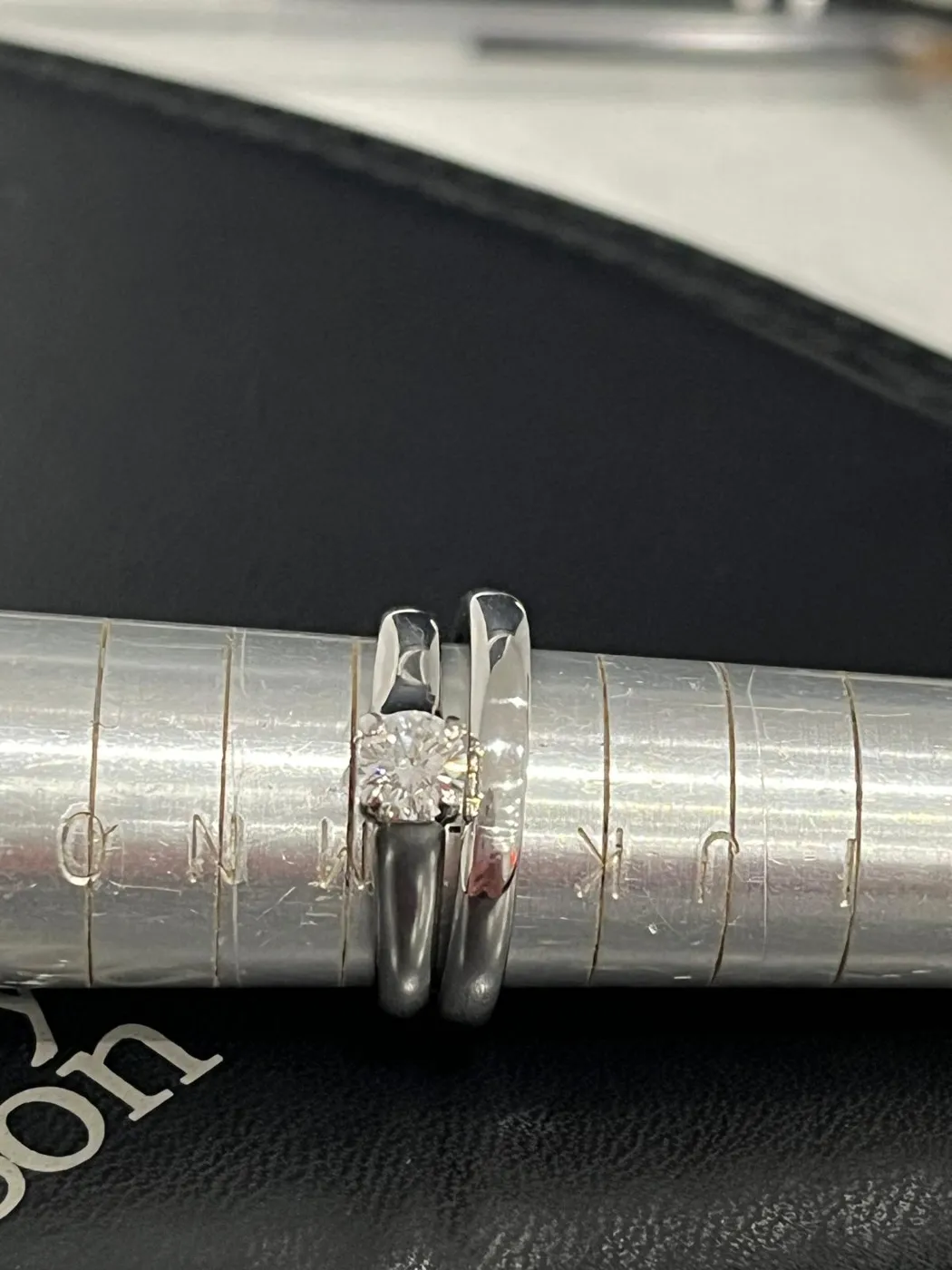 Platinum rings after professional polishing.